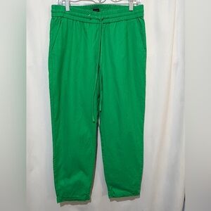 J Crew Linen Cotton Blend Drawstring Pant Green Size 8 St Patrick’s Day